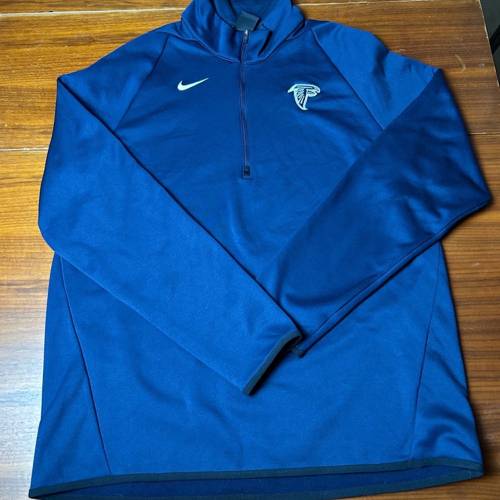 Nike Dri-FIT Atlanta Falcons Mens Large Navy Blue Quarter Zip Pullover Fleece
